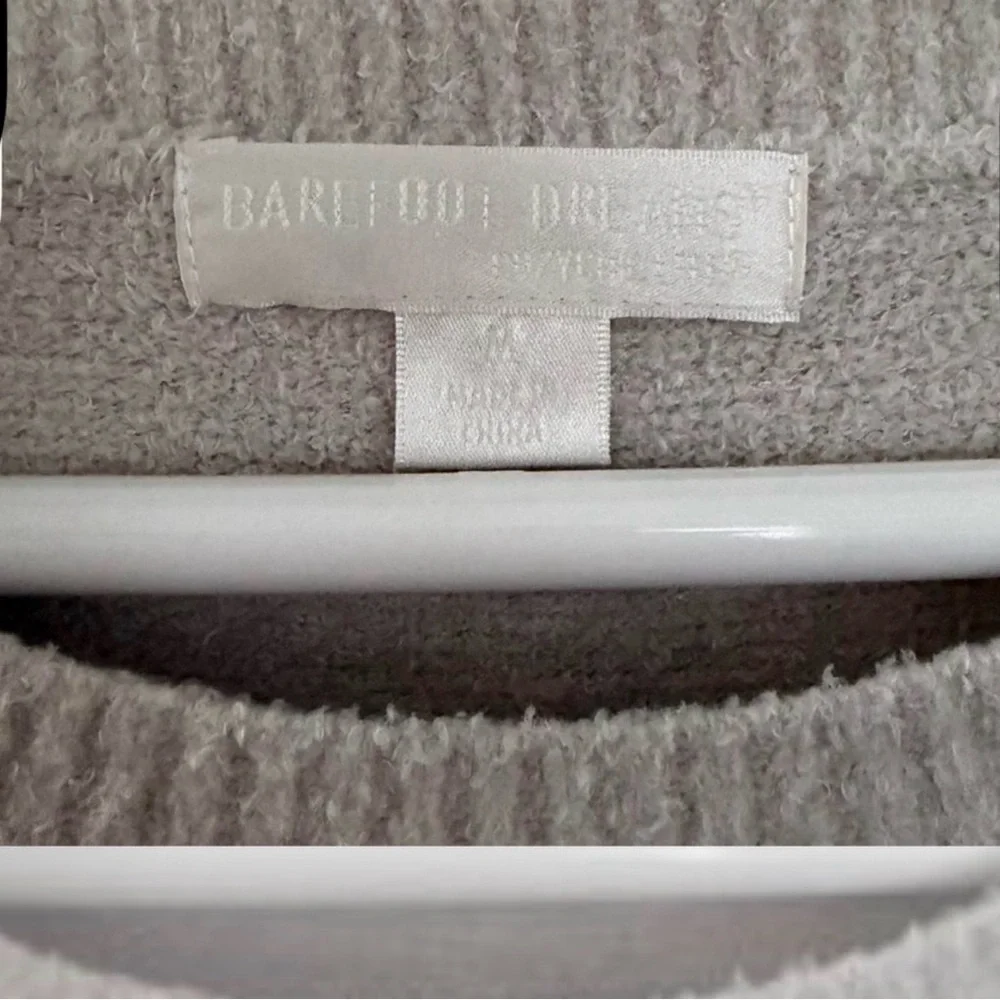 Barefoot Dreams Heathered Light Gray Crewneck Sweater with Kangaroo Pocket